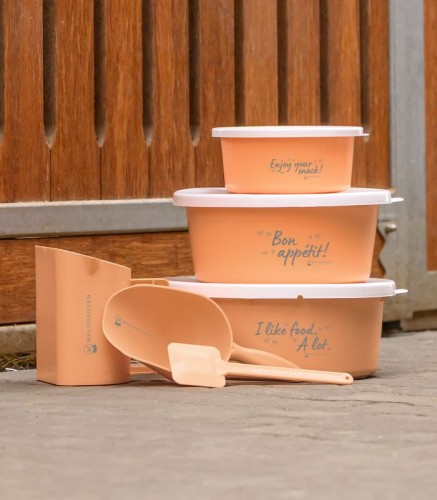 Miska do karmienia "Bon Appétit!" z pokrywką, brzoskwiniową, 5l